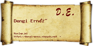 Dengi Ernő névjegykártya