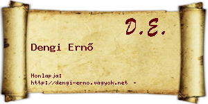 Dengi Ernő névjegykártya